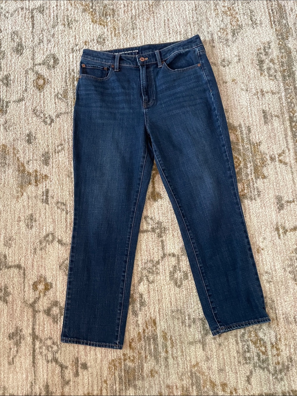Talbots  Straight-Leg Women's Jeans in Dark Blue Wash high waist modern ankle